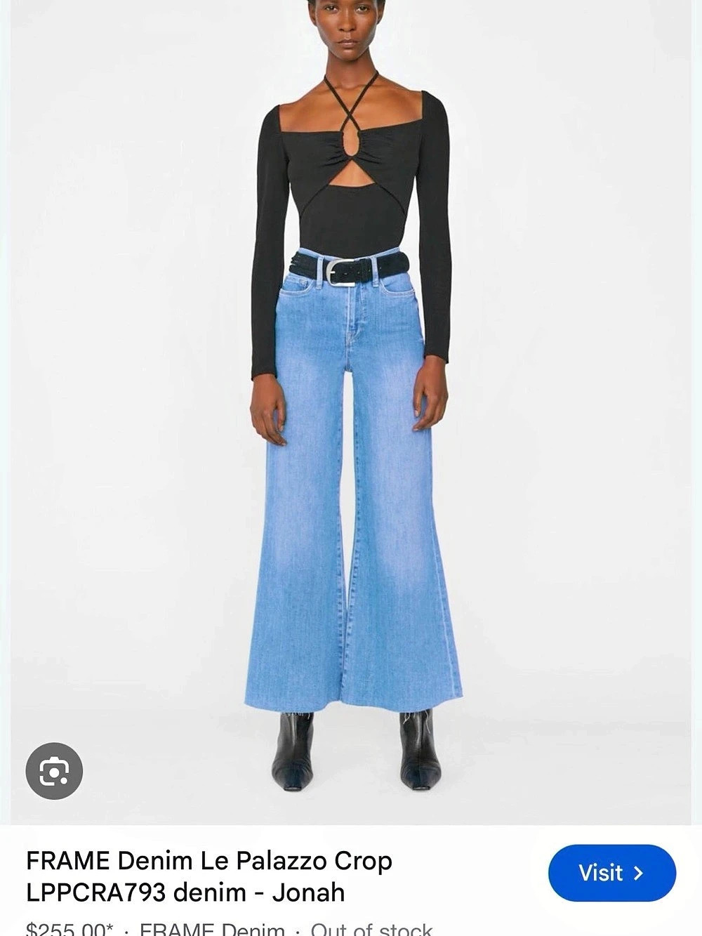 FRAME Le Palazzo Crop Wide Leg Jeans in Jonah Sz 27 NWT